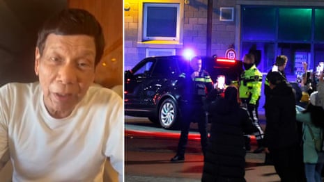 Rodrigo Duterte arrive dans le HAAG via des meurtres de guerre de la drogue - vidéo