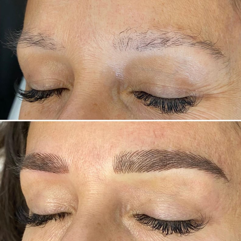 nanobrows before and after, nanoblading