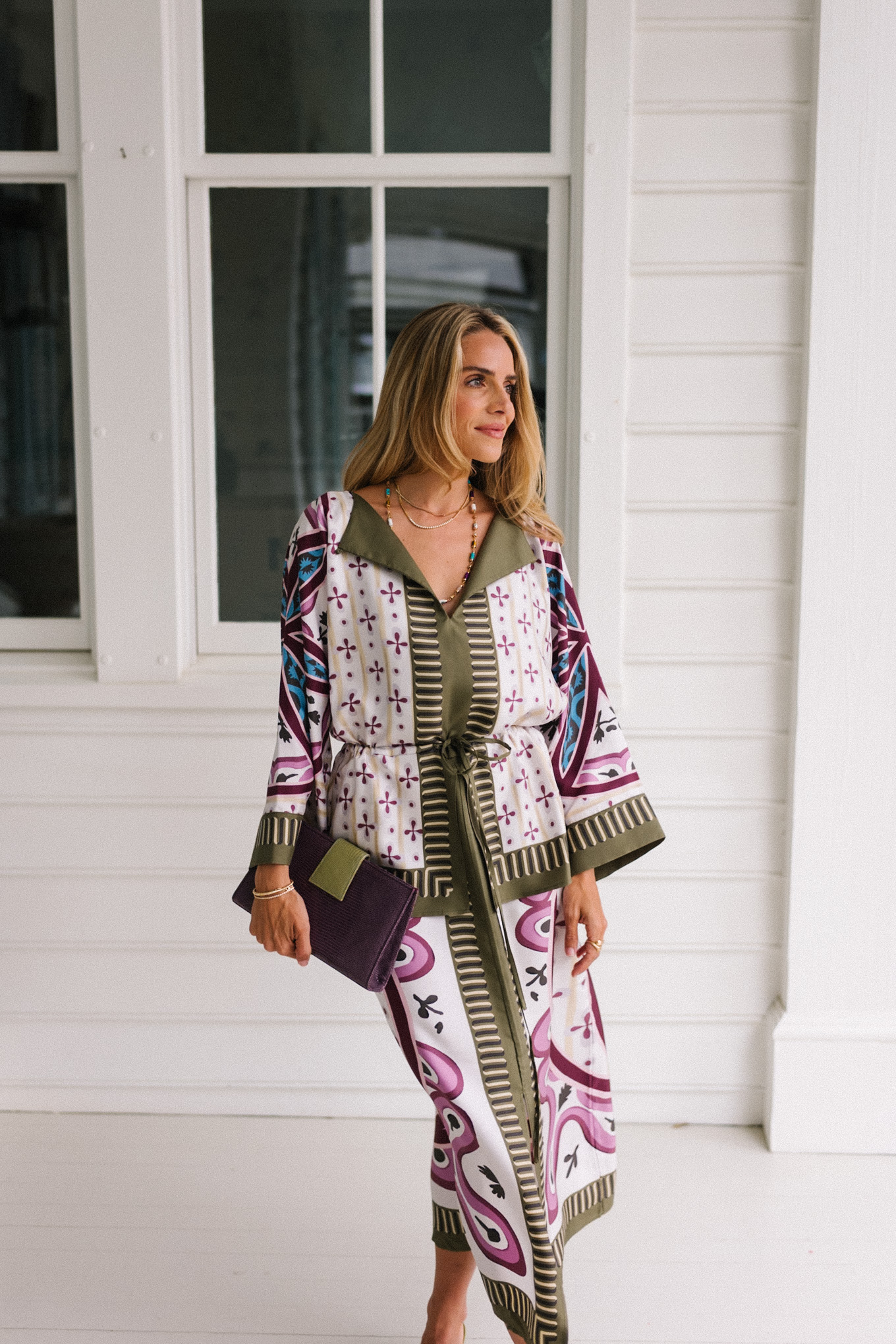 Robe midi de robe de soie verte Lila Green