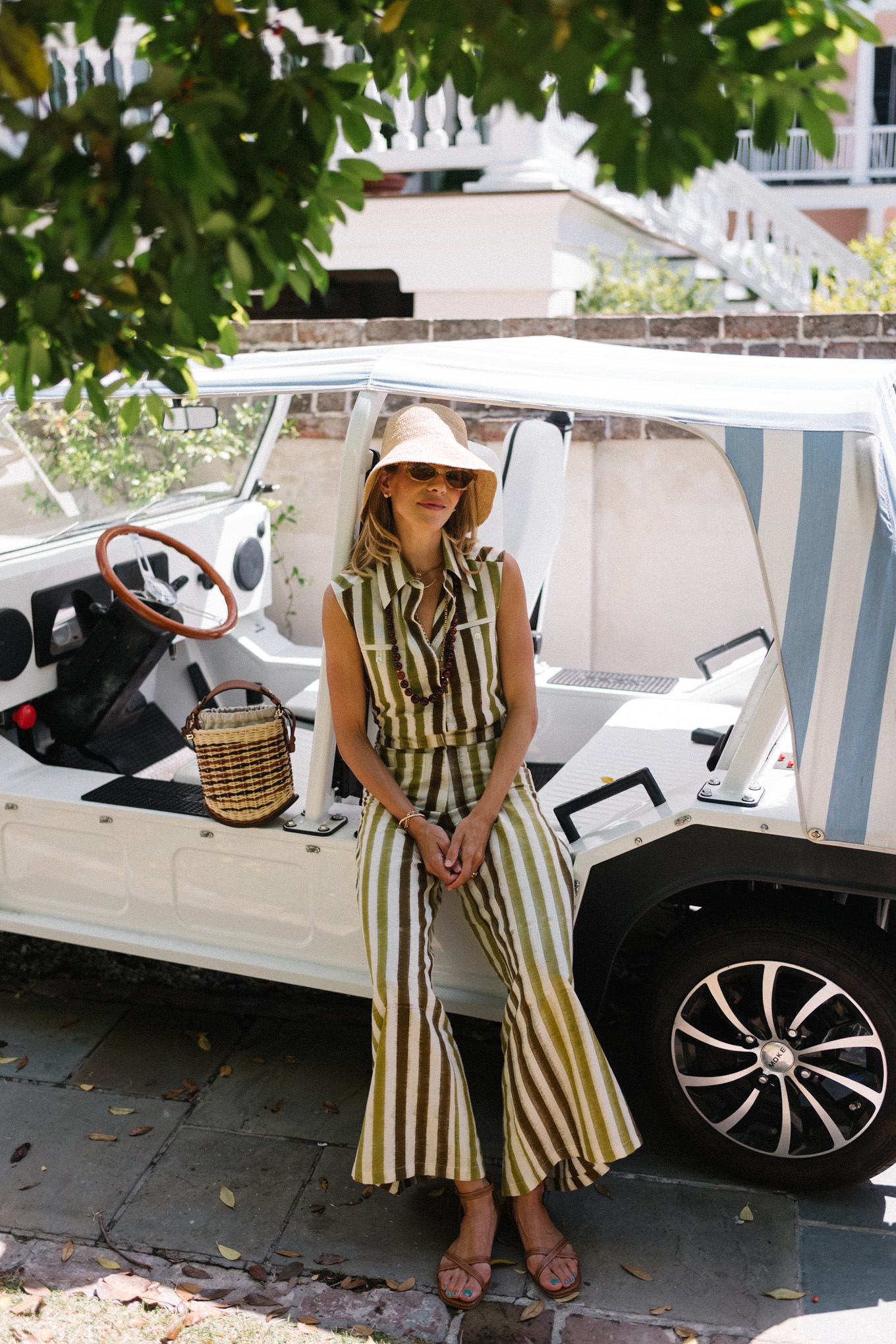 Rayures brunes vertes -top et pantalon