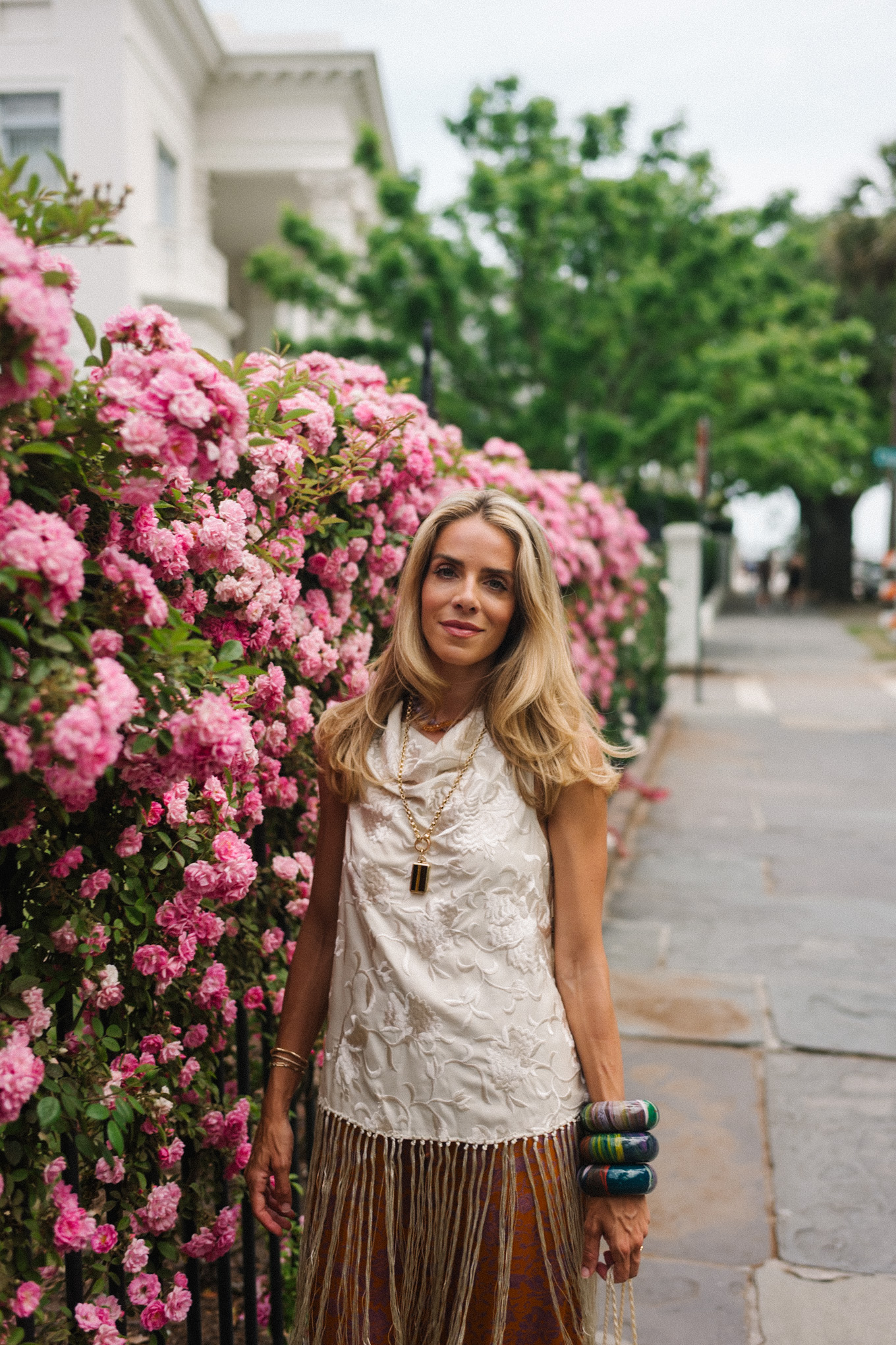 Réservoir de marge de soie blanche Bravo-pantalon de soie en orange brûlé