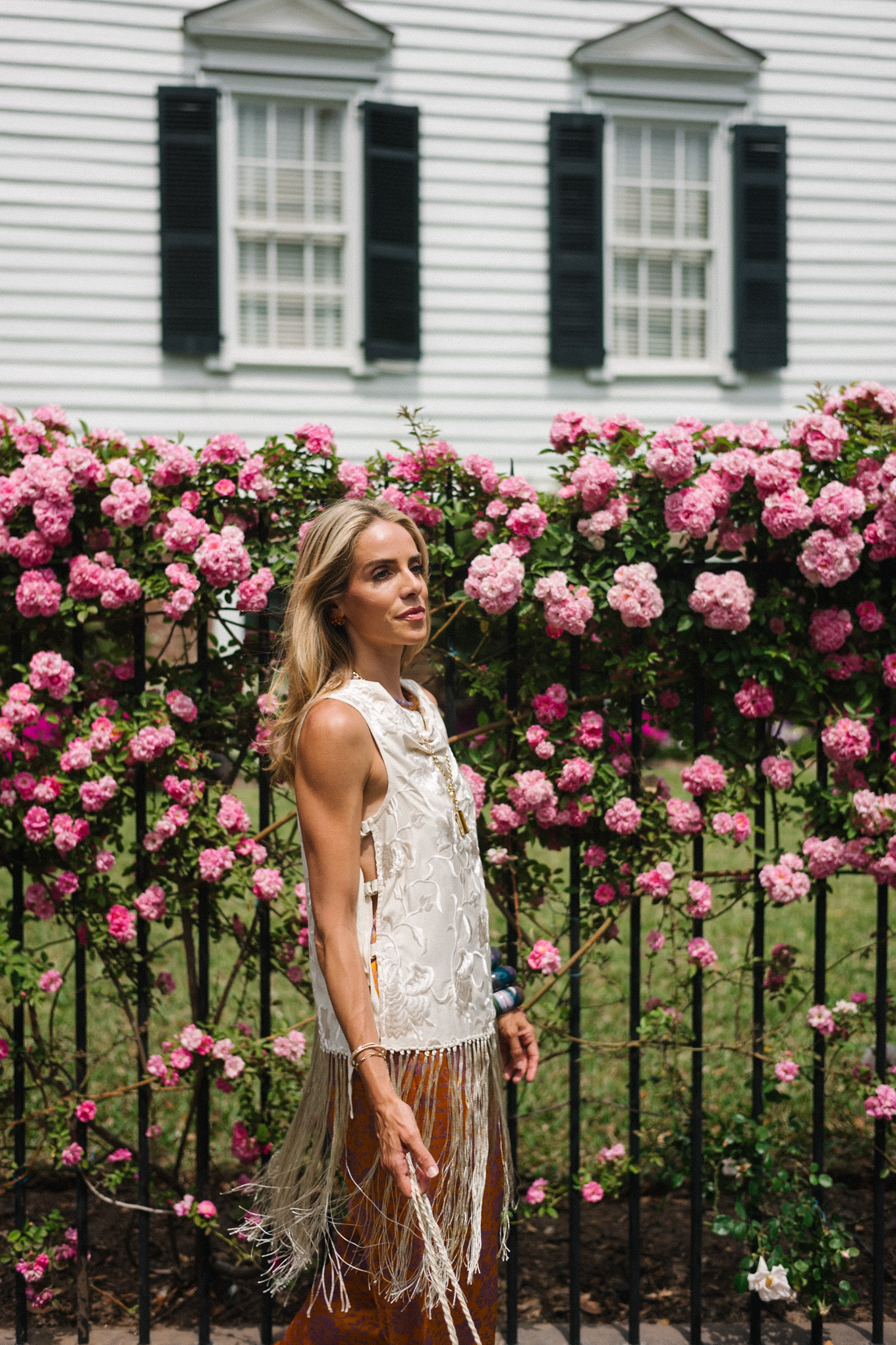 Réservoir de marge de soie blanche Bravo-pantalon de soie en orange brûlé