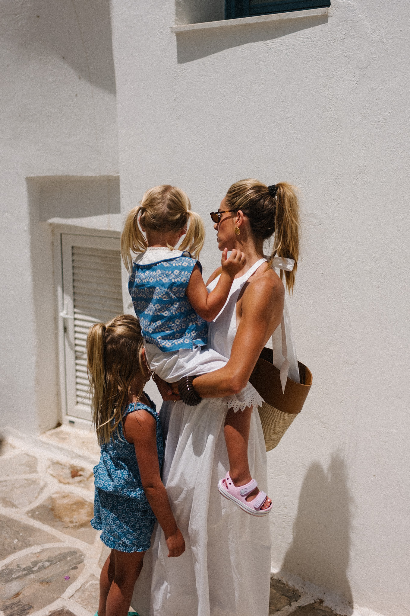 Halter blanc -Sundress -Traw and Leather Sac