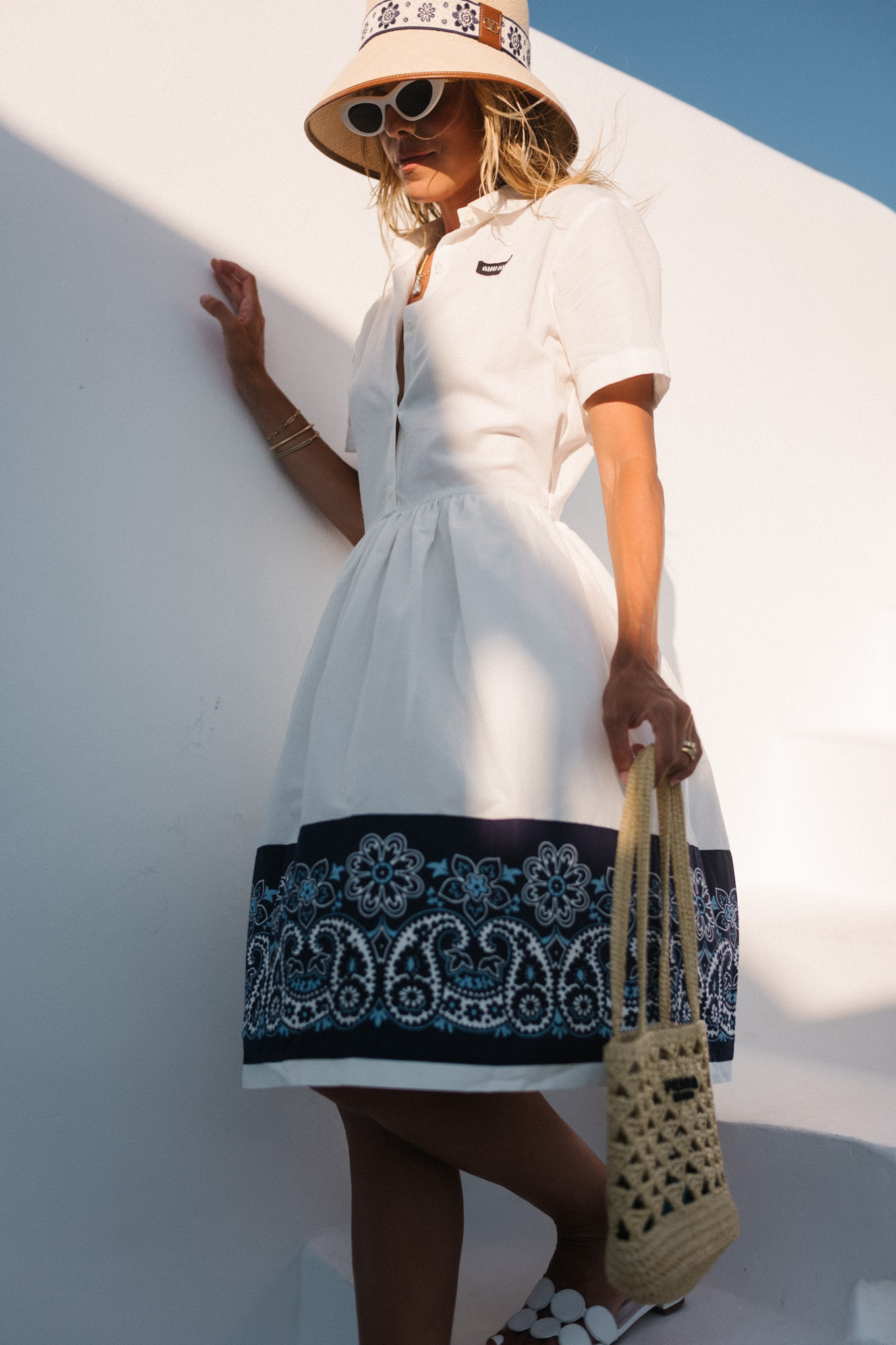 Robe de chemise bleue bleue - Sac à pelle à pelle