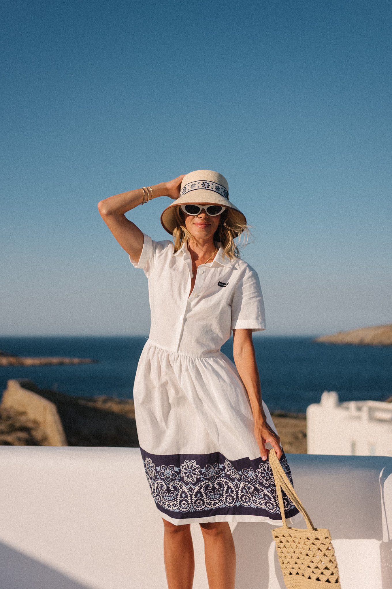 Robe de chemise bleue bleue - Sac à pelle à pelle