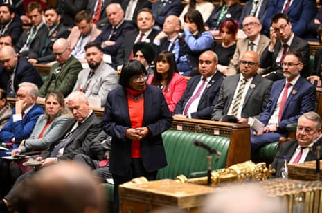 Diane Abbott speaking in the Commons earlier this year