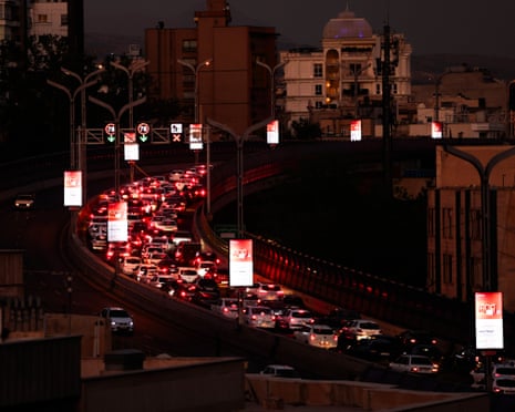 Heavy traffic builds up as vehicles attempt to leave Tehran following Israeli airstrikes, on June 15, 2025 in Tehran, Iran.