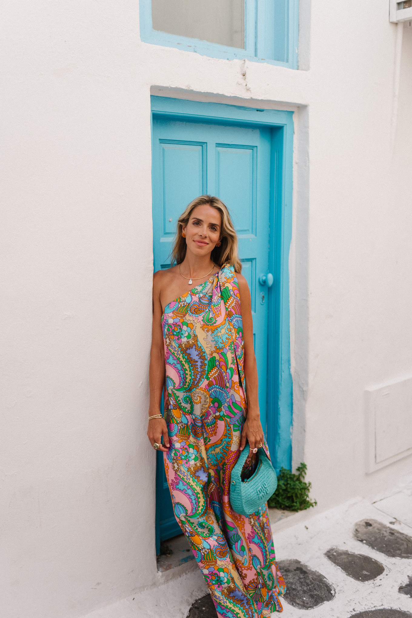 Robe en soie arc-en-ciel Turquoise Sandales de sangle de sac à main