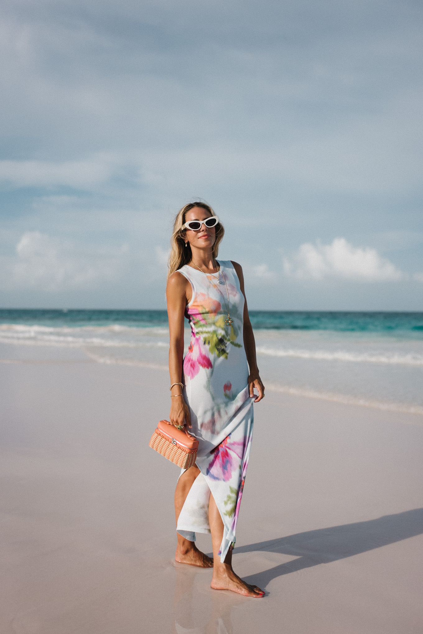 Robe midi en maillot blanc