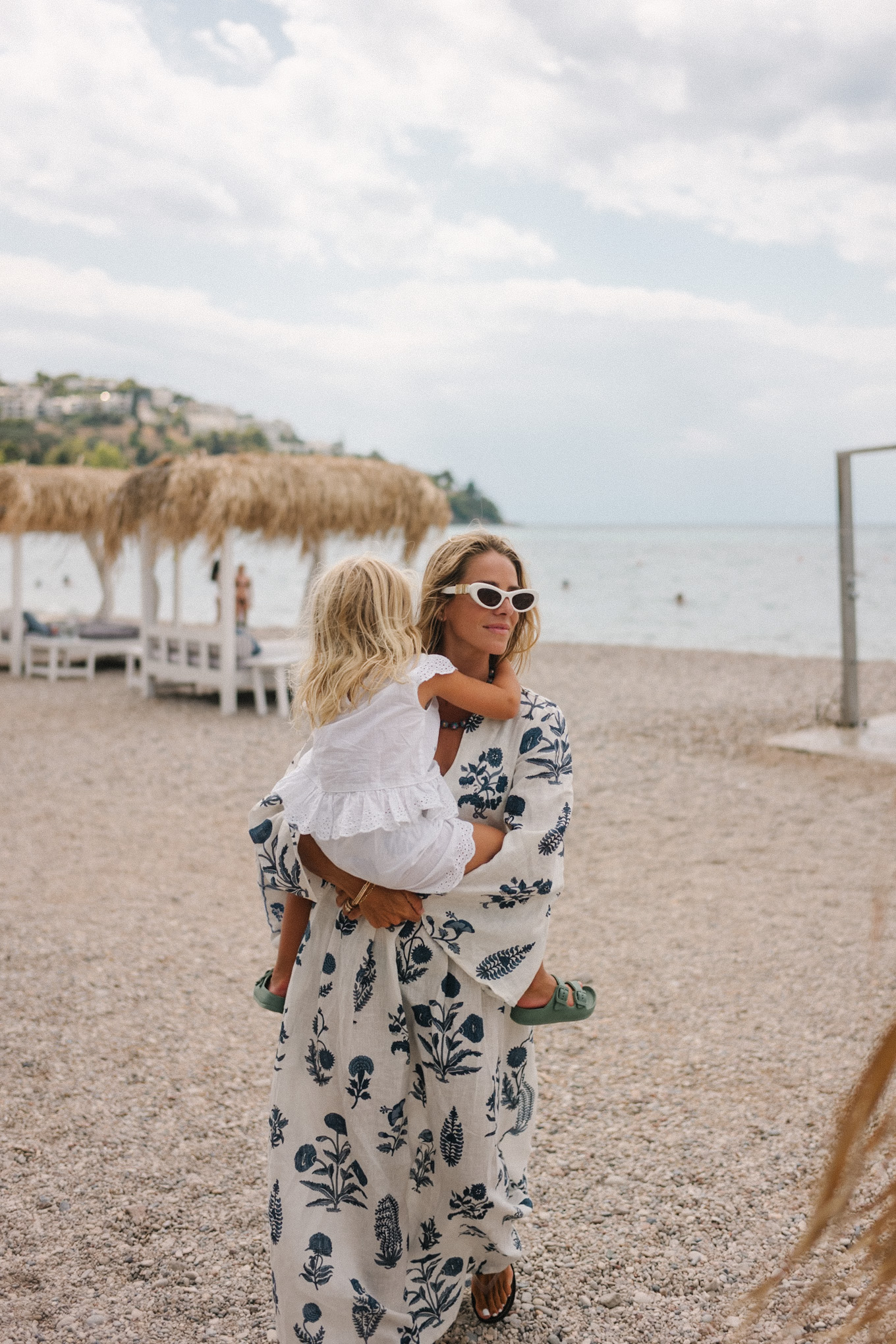 Blanc Blue Blue Beach Cafan Lunettes de soleil blanches