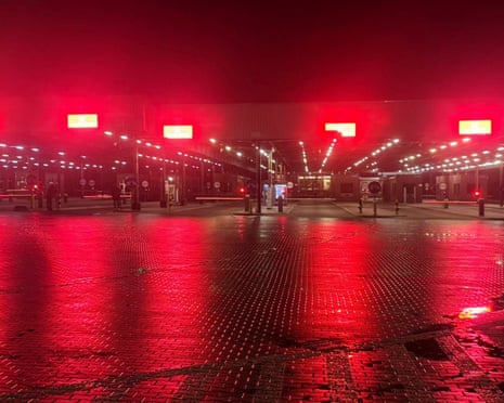 Closed Polish-Belarusian border crossing in Terespol, Poland.