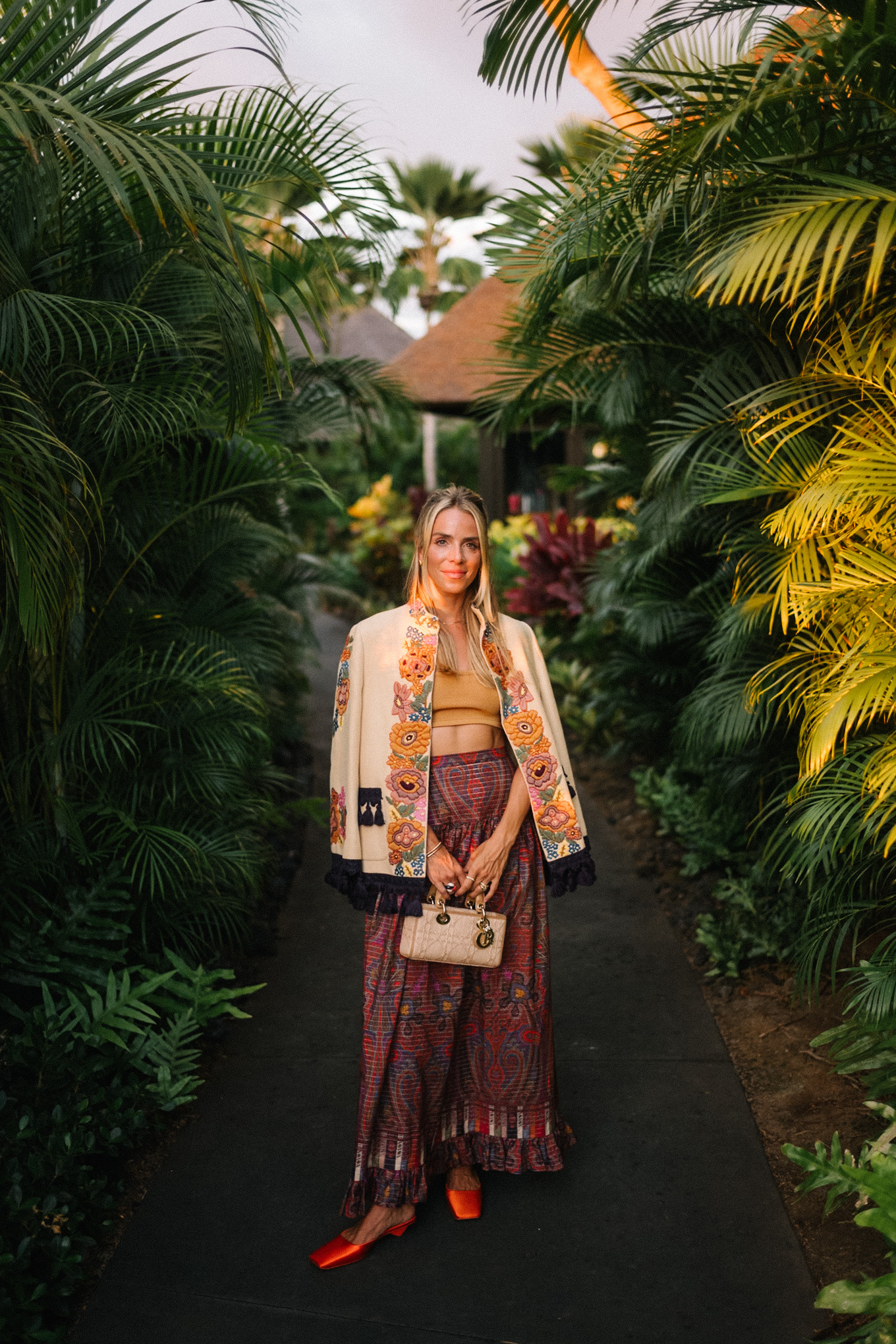 Veste brodée Paisley Maxi Rock Gold Tank Cropped