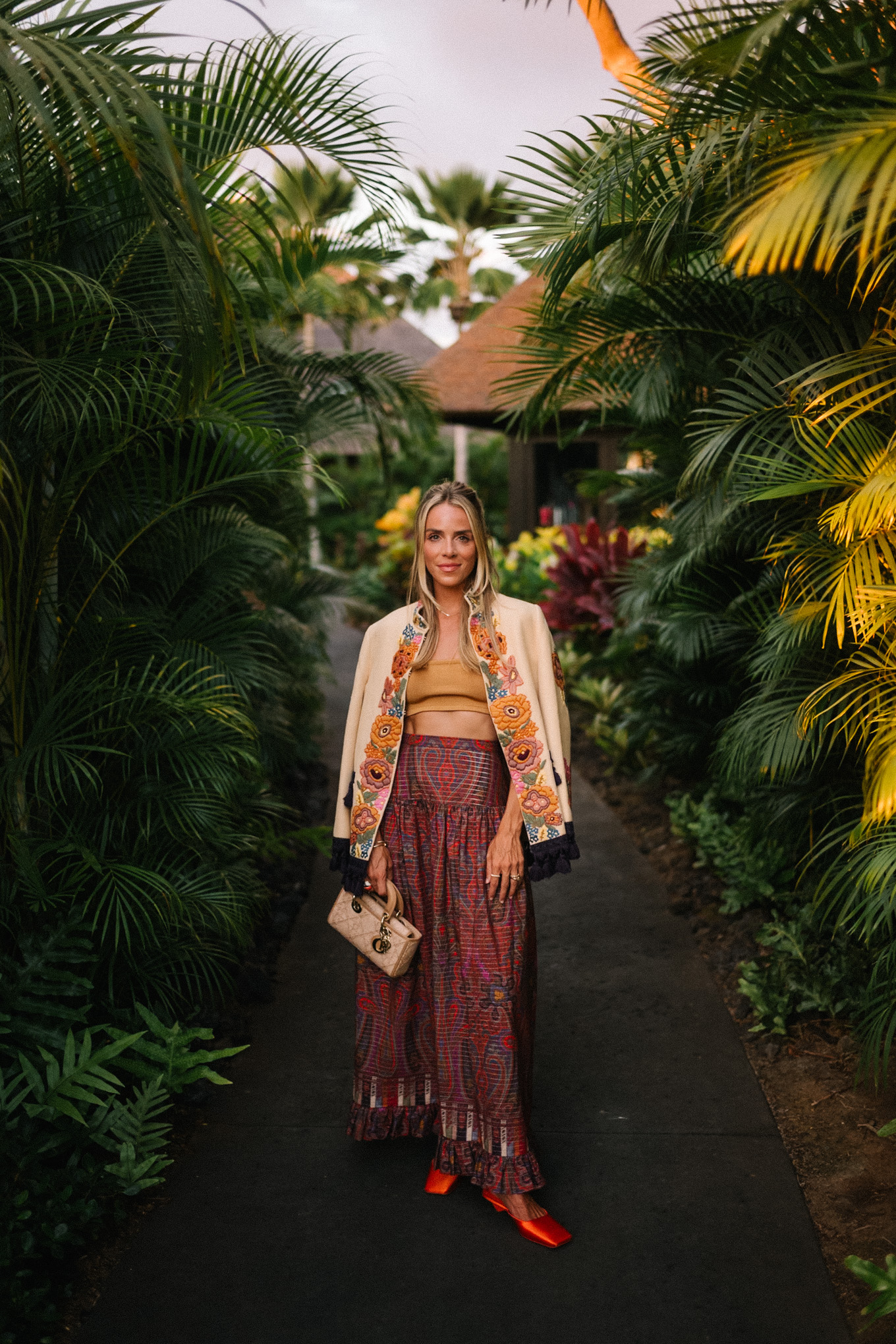 Veste brodée Paisley Maxi Rock Gold Tank Cropped