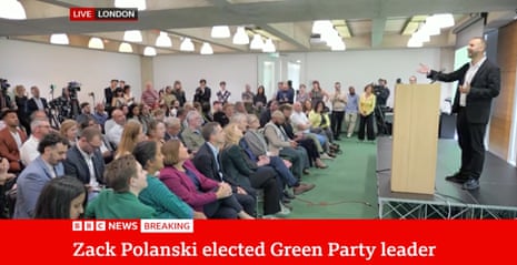 Zack Polanski at his press conference.