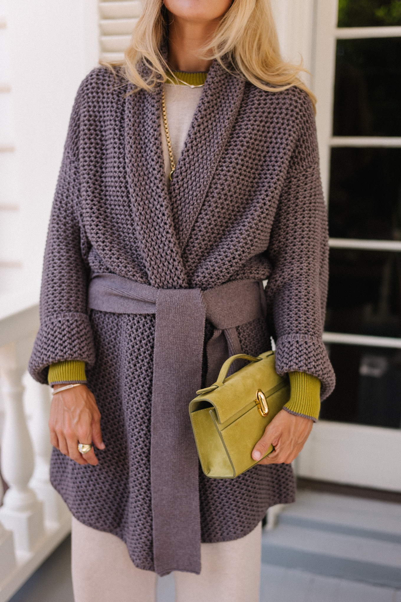 Tricoting en cachemire à motifs géométriques verts roses pour l'automne