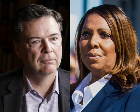 Un juge fédéral a rejeté lundi les poursuites pénales contre James Comey et Letitia James.