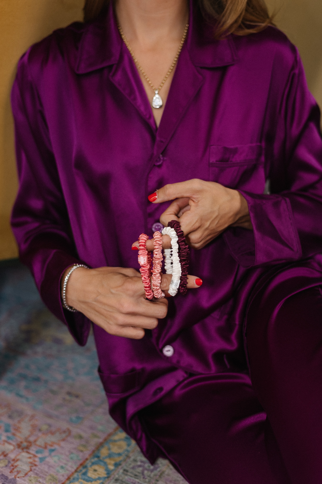 Pyjama en soie violette, cadeaux beauté de vacances de Nordstrom