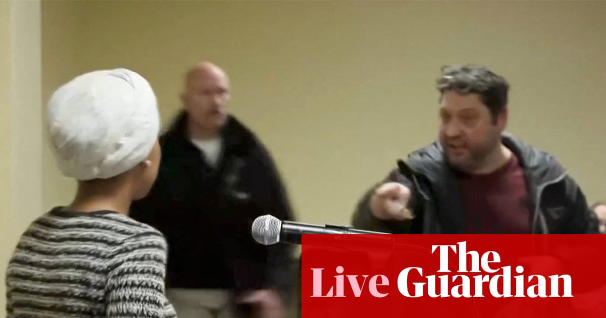 Ilhan Omar sprayed with unknown substance during town hall in Minneapolis – live | Minnesota ICE shootings