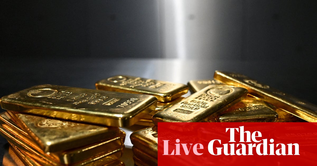 Weak dollar drives gold over $5,500 an ounce for first time, amid geopolitical and debasement fears – business live | Business
