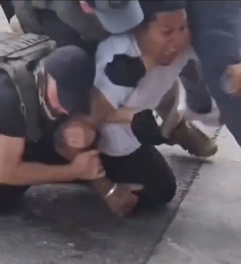Federal officers arrested American citizen Luis Hipolito with a chokehold, pinning him to the ground in Los Angeles on June 24.