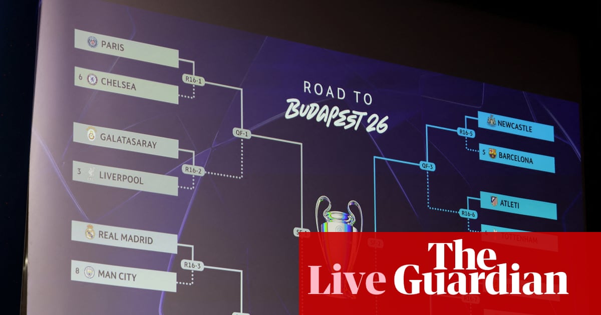 Champions League last 16: Manchester City face Real Madrid; Europa League draw – live | Football