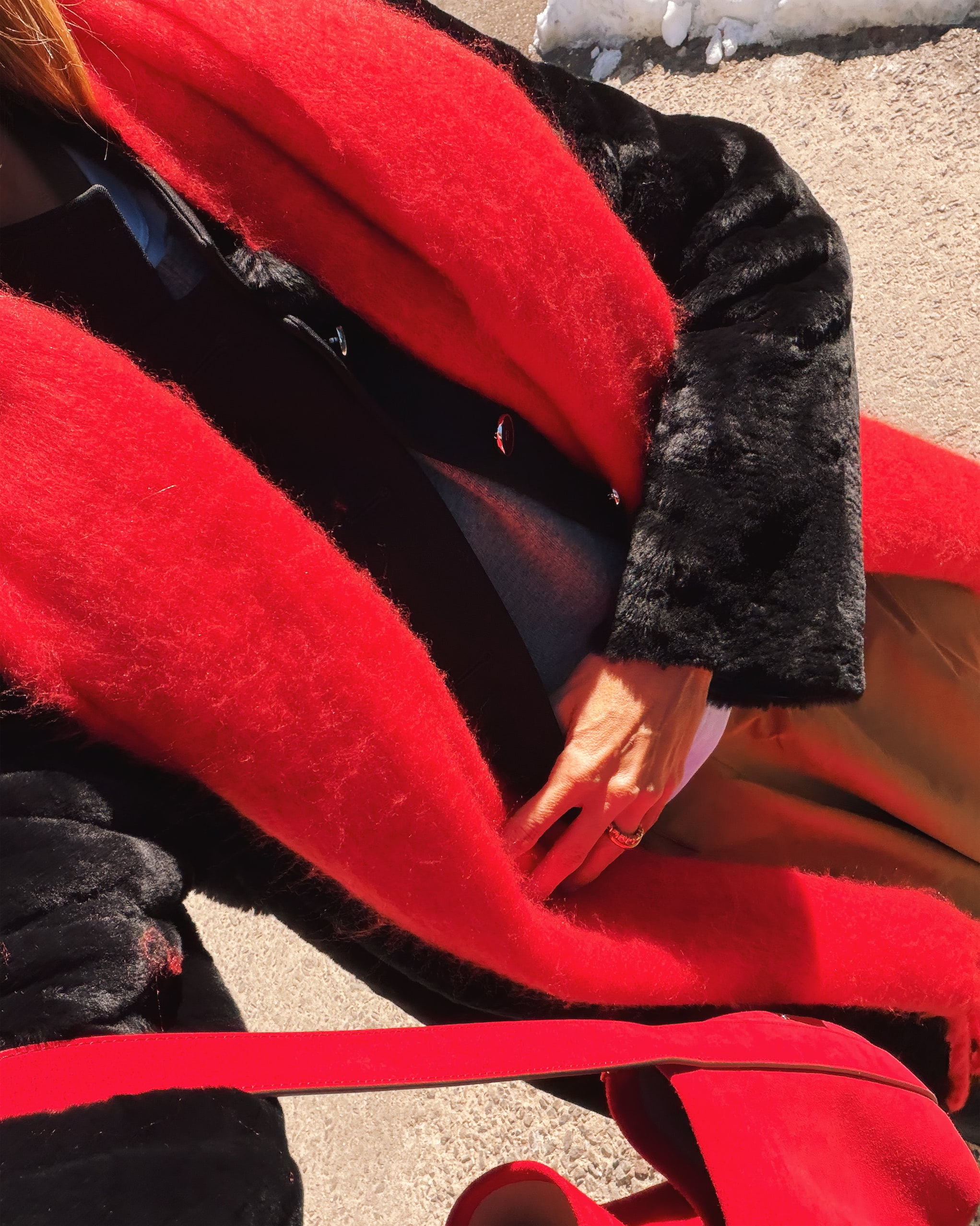 accessoires d'hiver rouges