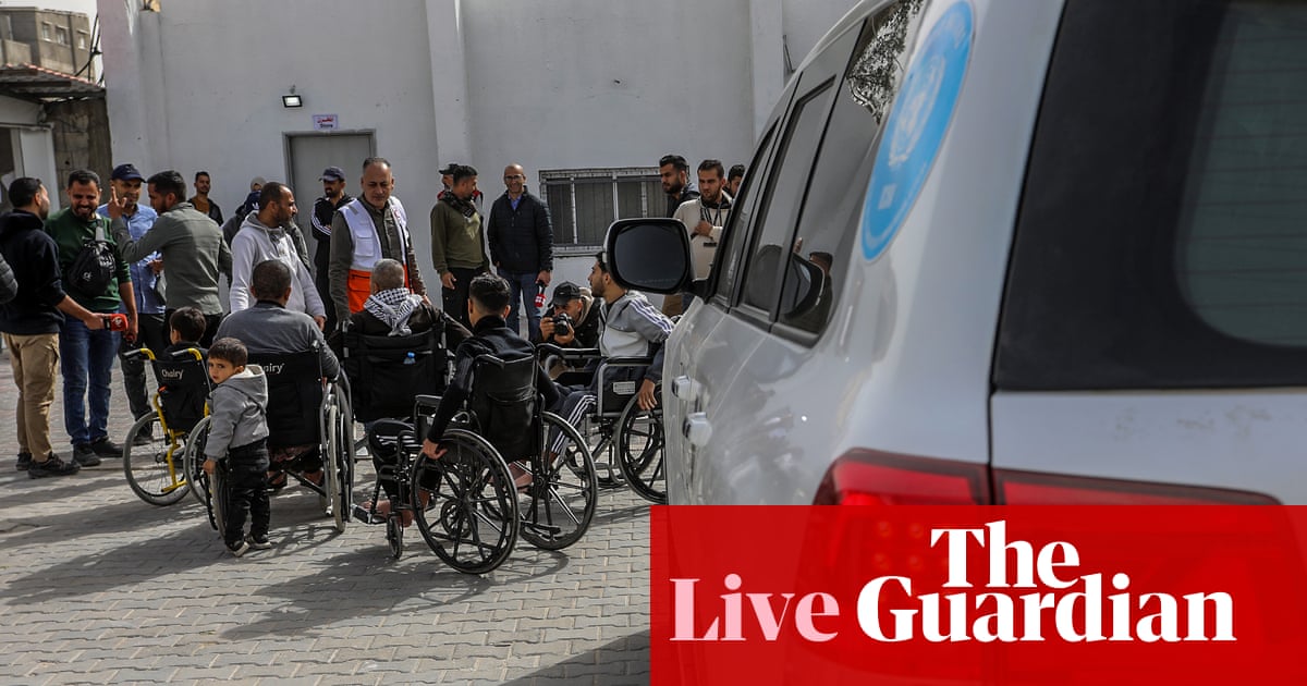 First medical evacuee leaves Gaza as Rafah crossing reopens for handful of Palestinians – latest updates | Gaza