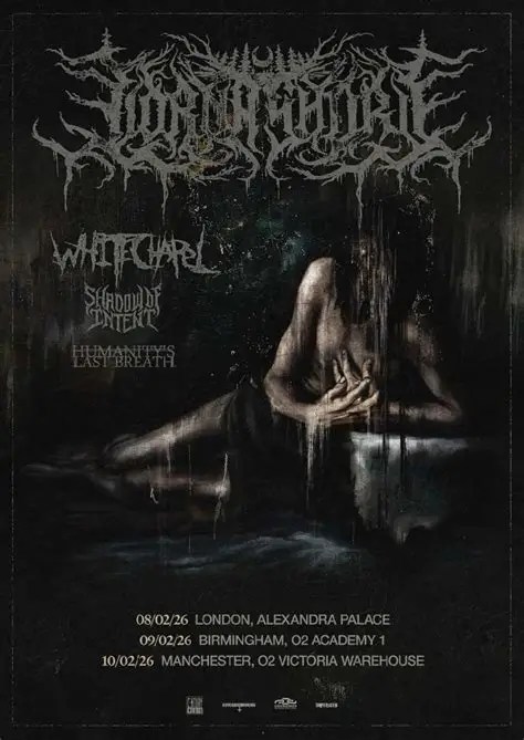 Lorna Shore, Whitechapel, Shadow of Intent, le dernier souffle de l'humanité. Entrepôt Victoria, Manchester 10/02/2026 – Mafia de la banquette arrière