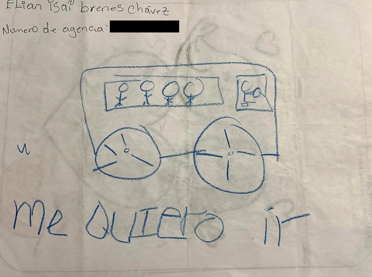 A drawing of a bus with passengers.