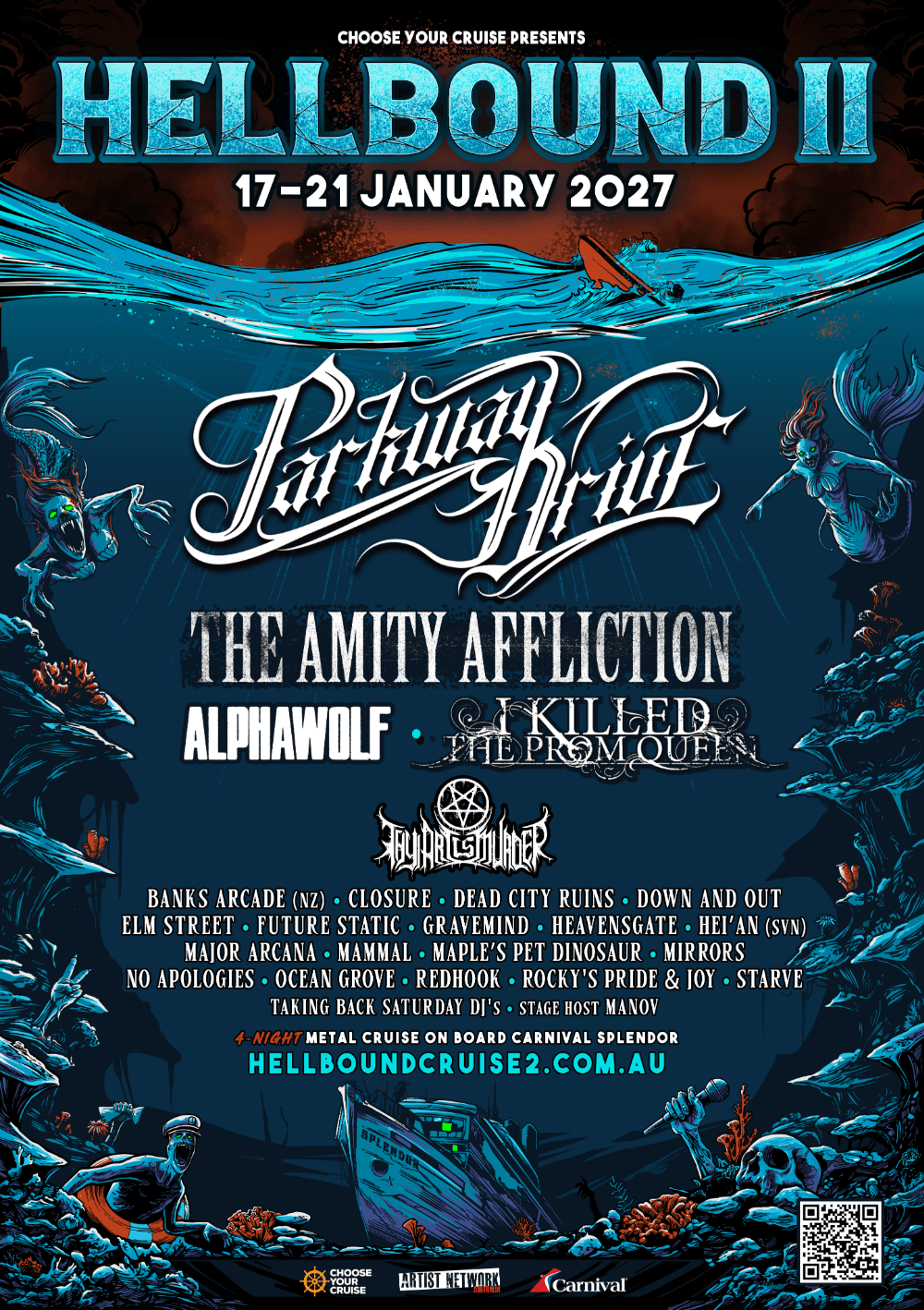Hellbound II dévoile la programmation complète de la High-Seas Metal Cruise 2027 – Backseat Mafia