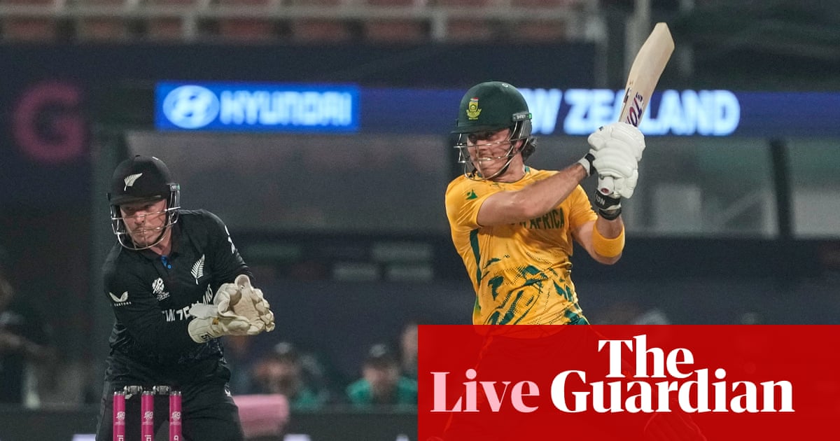 Afrique du Sud contre Nouvelle-Zélande : demi-finale de la Coupe du monde de cricket T20 – en direct | Coupe du monde T20 2026