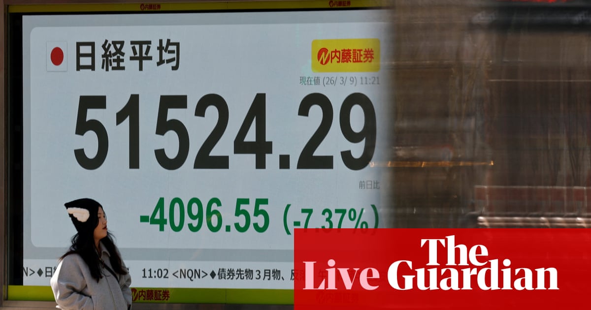 Stock markets plunge after oil surges over $100 a barrel – business live | Business
