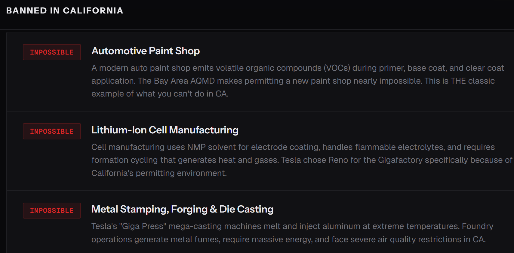 Interdit en Californie