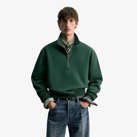 Zara regular fit quarter-zip sweatshirt