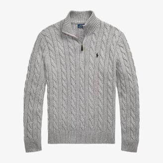 Polo Ralph Lauren Cable-knit cotton quarter-zip.