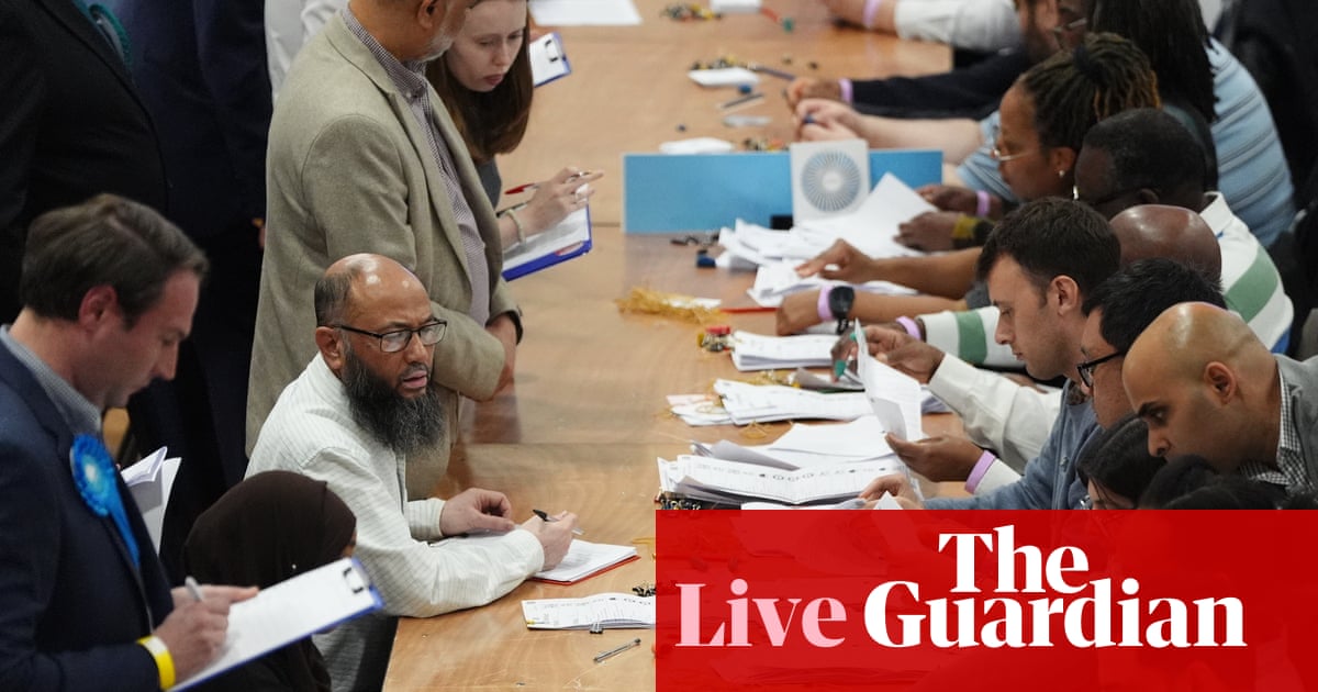 Elections 2026 live: counting under way after votes in England, Scotland and Wales | May 2026 elections