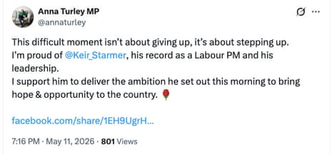 Anna Turley supports Keir Starmer