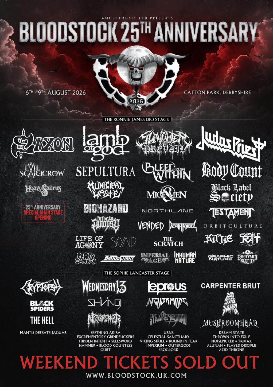 “Avant-première du Bloodstock Open Air Festival, dix titans à ne pas manquer”. Édition Thrash, Death et Black Metal.