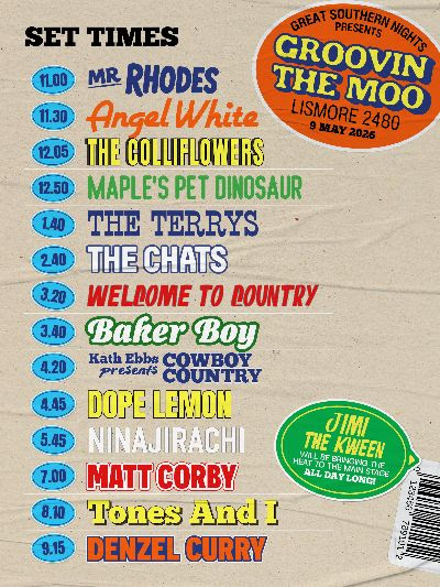 ^ “Les temps fixés pour Groovin The Moo 2026 chutent avant les débuts de Lismore”