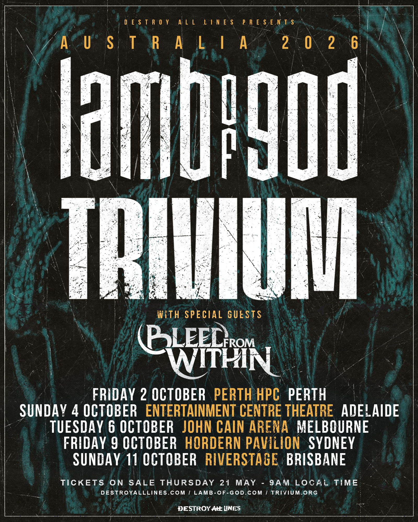 « Lamb Of God et Trivium annoncent une colossale tournée australienne en tête d’affiche »