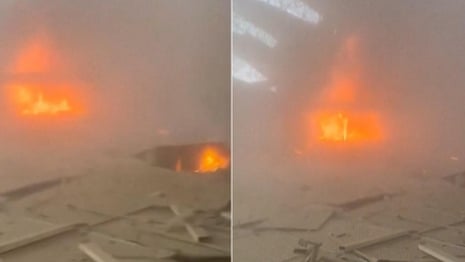 Iranian strikes cause damage at Kuwait international airport – video