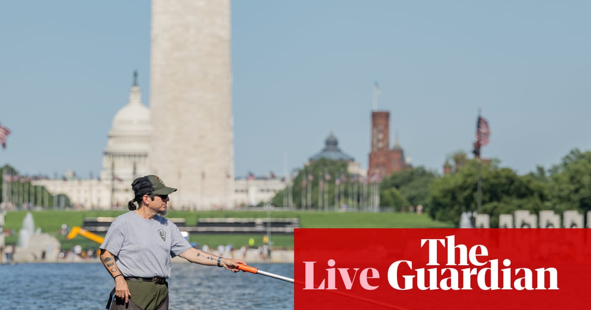 Five people reportedly arrested after Trump claims Washington reflecting pool was ‘vandalized’ – US politics live | Trump administration