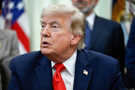 US president Donald Trump in the Oval Office at the White House.