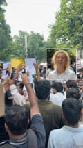 Sur le terrain lors de la manifestation contre les « cafards » en Inde