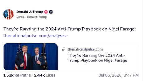 Tweet de Trump