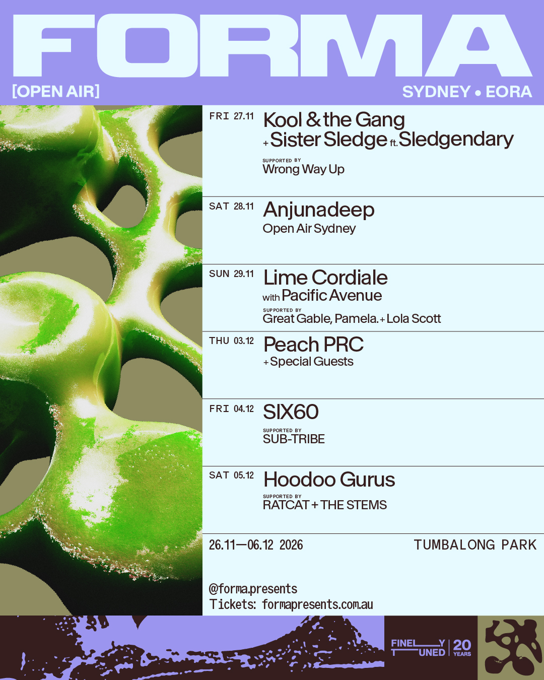 « FORMA dévoile la Sydney Summer Series avec Kool & The Gang, Peach PRC et Lime Cordiale »