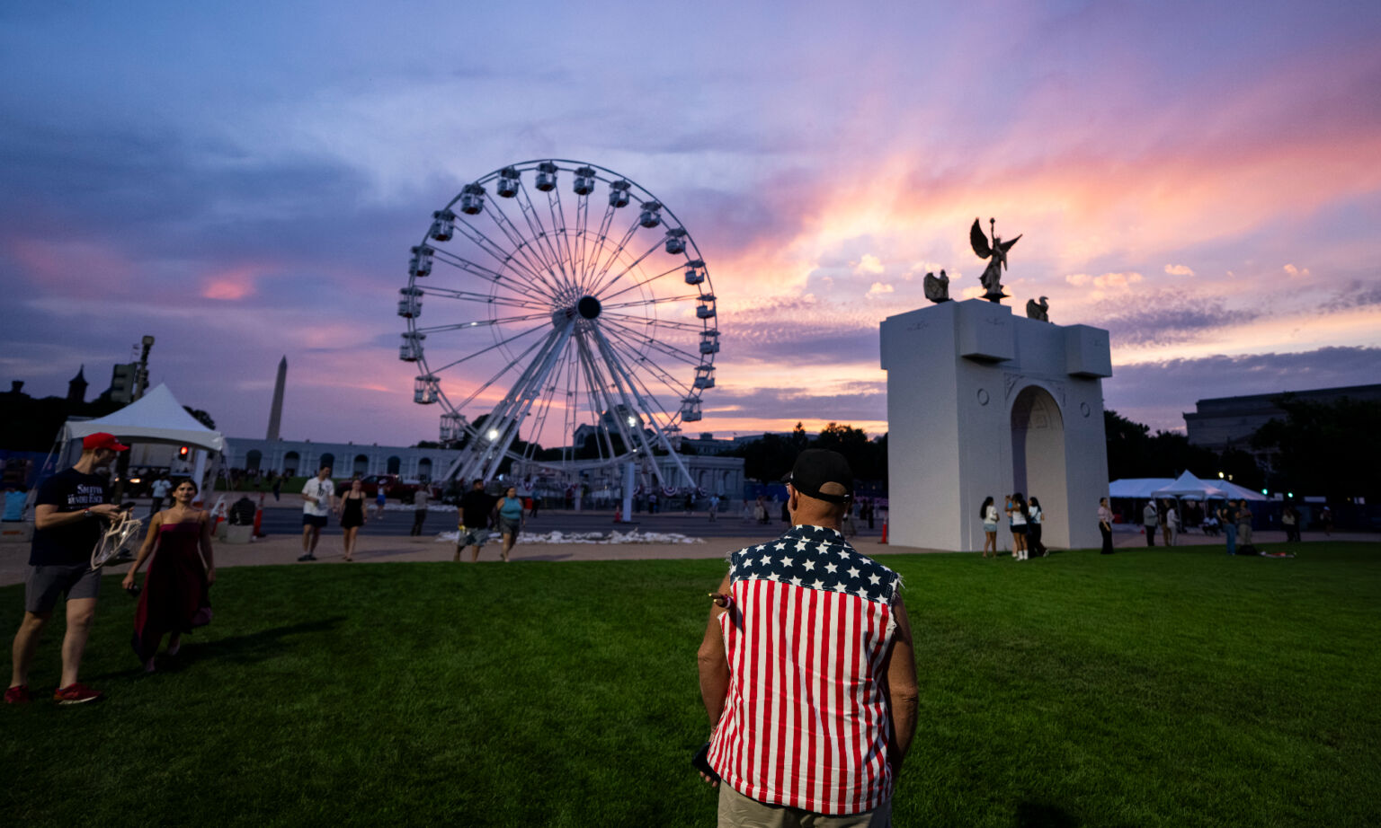 A ferris wheel on the first day of the 'Great American State Fair' on the National Mall, Washington, DC, 25 June 2026.