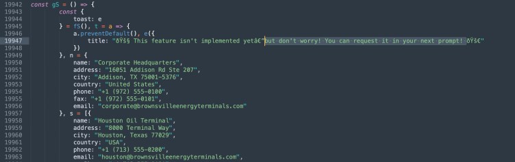 Une collection de chiffres et de lettres qui composent le code d'un site Web.