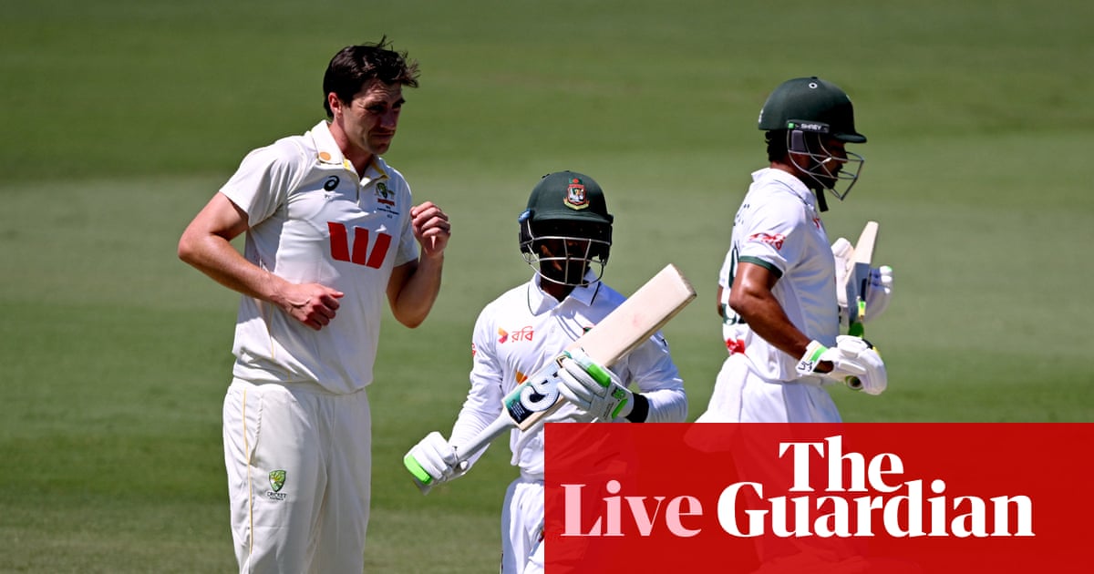 Australia v Bangladesh: first men’s Test, day two – live | Australia cricket team
