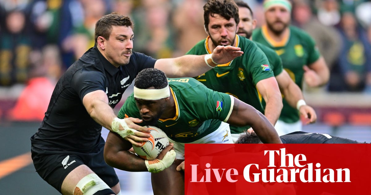 South Africa v New Zealand: rugby union second Test – live | Rugby union